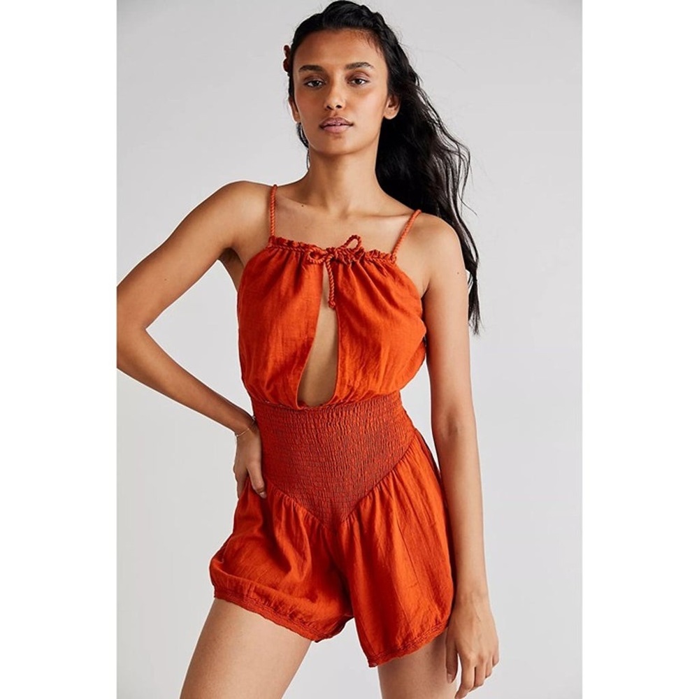 Jen's Pirate Booty Rust Orange Cutout Romper